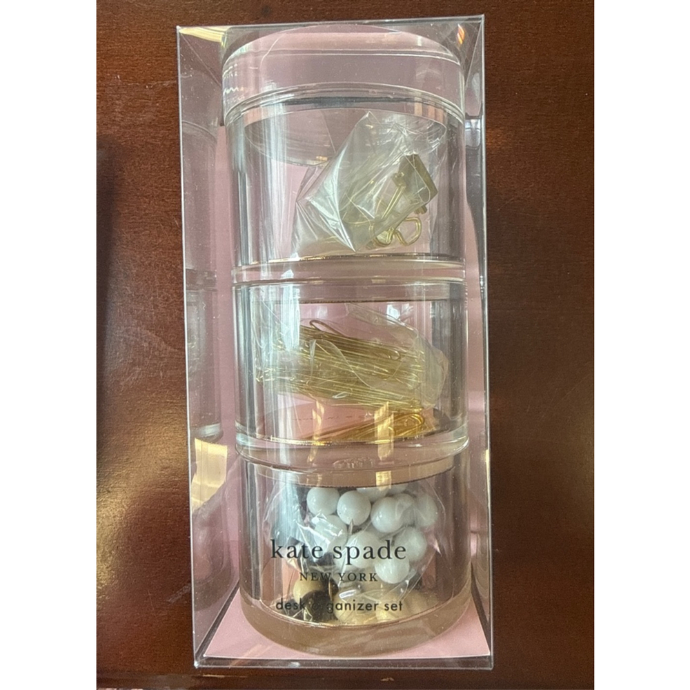 Kate Spade Pink Gold Confetti Notebook & Desk Organizer Set One Size - Picture 4 of 5